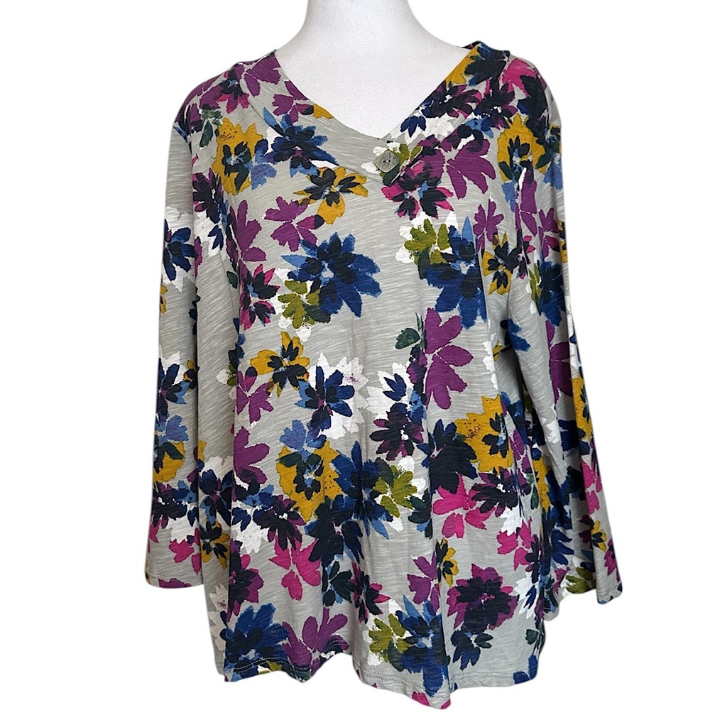 NWT Habitat Clothes To Live In Women’s Top Sz M Multicolor Floral Boho Lagenlook